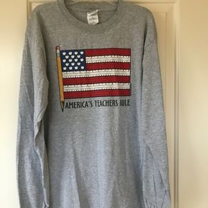 Teacher Bundle – Graphic Long-Sleeved Tee (Size Medium) + 3 Inspiring Pins